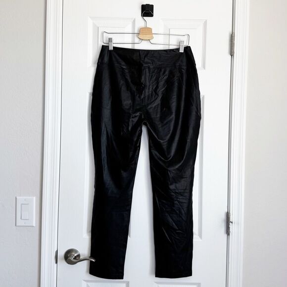 Tuckernuck Black Faux Vegan Leather Pull On Stretch Edgy Leggings Size L - Picture 10 of 14
